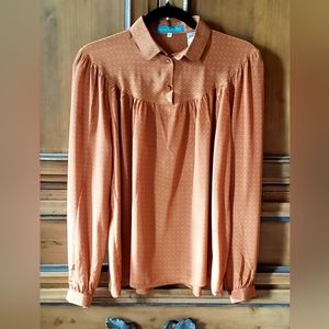 VINTAGE CACHAREL 70s  LONG  CUFFED SLEEVE BLOUSE